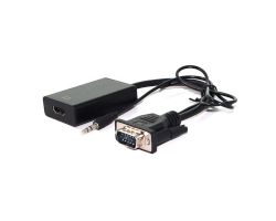 Roline VALUE adapter/kabel VGA+Audio - HDMI, M/F, 0.15m, crni