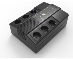 Elsist UPS Multistation 1000VA/600W,  Line-Interactive, discharge, overcharging, overload protection, 6×Schuko, USB×2, 1x9Ah, 5min. autonomija