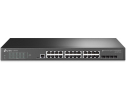 TP-Link JetStream 24-port Gigabit Smart preklopnik (Switch), 24×10/100/1000M RJ45 ports, 4×Gigabit SFP, 1U 19&quot; rack mount
