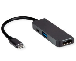 Roline VALUE adapter USB-C - HDMI, M/F, 1x USB 3.2 Gen 1 A, 1x Type C (Power Delivery)